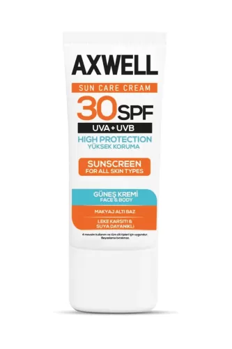 Axwell Sun Care Cream Güneş Kremi Yüksek Koruma 30 SPF 50 ml