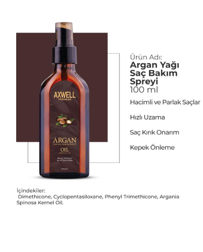 Axwell Premium Argan Yağı Saç Bakım Spreyi 100 ml