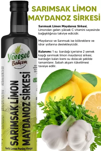 Yöresel Bahçem Sarımsak Limon Maydonoz Sirkesi 500 ml